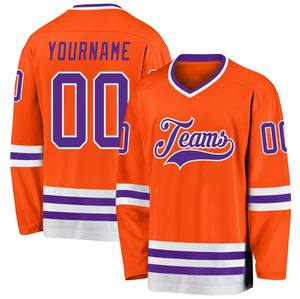 Maillot de hockey sur glace de qualité supérieure, nom et numéro personnalisés, logo (transfert thermique/broderie/impression numérique), 100% polyester - Product Image 5