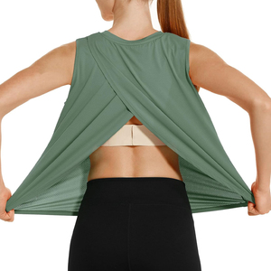 Performance Womens Yoga Tops Custom <b>Stretch</b> Fabric Gym Shirt Lightweight Activewear For Training And Yoga - Product Image 4