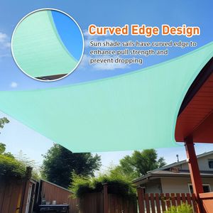 Voile d'ombrage triangulaire carrée en HDPE turquoise 12FT x 16FT, grande, anti-UV, en polyester et PVC, pour l'ombrage des jardins en été - Product Image 5