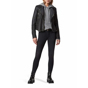 Chaqueta de Cuero de Cordero Genuino para Mujer, Tacto Suave, Piel de Cordero Premium, Abrigo de Moda para Motocicleta, Invierno, Proveedor OEM Personalizado - Product Image 3