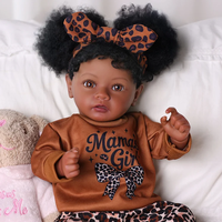 Poupée réaliste en vinyle souple Babeside Reborn Baby Daisy, 20 pouces, petite fille afro-américaine, cheveux bouclés noirs