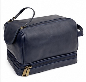 Gravs Premium Genuine Leather Eco-Friendly Waterproof Vintage Handled Travel Dopp Kit Zipper Cosmetic Organizer Travel <b>Case</b> - Product Image 3
