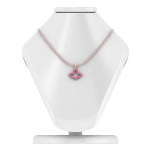 Rose Gold Plated Silver Leaf <b>Necklace</b> Women Crystal Pendant Jewelry Elegant Fashion Accessory Gift Daily Wear Stylish <b>Statement</b> - Product Image 1