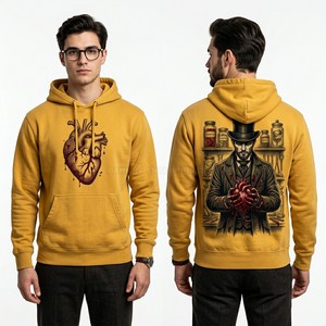 Sudadera con Capucha Gráfica Personalizada para Hombre, Estilo Vintage Azul, con Estampado Arquitectónico de Castillo, Sudadera de Forro Polar Grueso para Streetwear - Product Image 4