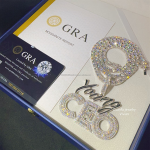 จี้สร้อยคอรูปตัวอักษร CEO ทำมือ ประดับเพชร VVS มอยส์ซาไนต์ เงินแท้ 925  แบบสั่งทำพิเศษ สไตล์ฮิปฮอป เครื่องประดับหรูหรา ดีไซน์เนอร์ - Product Image 4