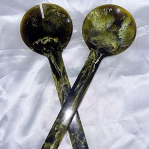 Ensemble de service à salade en résine : cuillère et fourchette, ustensiles de cuisine et de table - Product Image 1