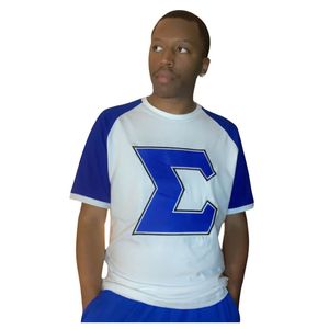 Camisa Premium Raglán Blanca y Azul de Phi Beta Sigma para Hombre, Ajuste Cómodo, Prenda de Alta Calidad para Fraternidad Griega, Ropa Casual - Product Image 1