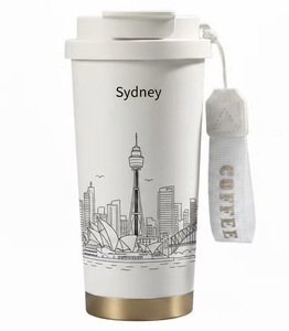 แก้วกาแฟเก็บความร้อนแบบพกพา สแตนเลส 316 ขนาด 500 มล. ลายเส้นขอบเมืองสำคัญทั่วโลก พร้อมฝาปิด - Product Image 4