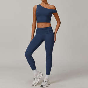 Conjunto de Yoga para Mujer de 2 Piezas, Ajuste Ceñido, Estilo Sexy y Club, Ropa Deportiva de Spandex/Poliéster, Secado Rápido, Transpirable, Elástica, con Logotipo Personalizado - Product Image 5