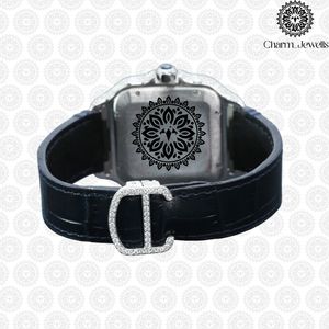 Montre de luxe Charm Jewells en acier inoxydable, boîtier de 40 mm, mouvement mécanique analogique, date automatique, mode vintage pour homme, accents de diamants - Product Image 5