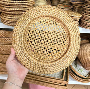Vintage Woven Rattan Placemats | Flexible & <b>Foldable</b> Table Mats for Outdoor <b>BBQ</b> - Product Image 3