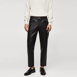 Pantalon en cuir droit pour homme, personnalisé, vente en gros, hiver, écologique, respirant, séchage rapide, léger, tendance - Product Image 1
