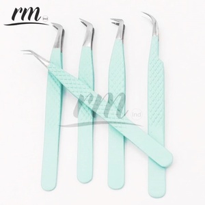 Pinzas para Extensión de Pestañas RMI Wholesale de la Mejor Calidad, Antiestáticas, Duraderas, con Punta Dentada, Rectas, con Recubrimiento en Polvo, Curvadas - Product Image 5