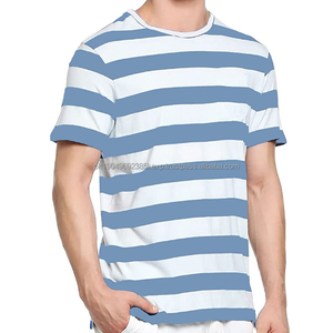 Nueva Llegada, Camiseta de Hombre a Rayas de Múltiples Colores, Manga Corta, 100% Algodón, Diseño Moderno, Venta al por Mayor, Secado Rápido - Product Image 1