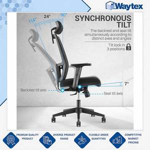 Silla de Oficina Ergonómica Profesional ACRUX de Malla Negra de Alta Elasticidad y Calidad Premium con Soporte Lumbar Dinámico - Product Image 5