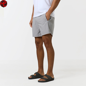 Short de bain à séchage rapide pour hommes, short bermuda respirant, couleur unie, pantalon court décontracté, taille élastique, vêtements de voyage en plein air - Product Image 2