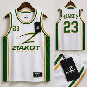 Jersey Basket Throwback Asli Warna Putih Hitam-Emas Tua Kustom Terlaris Industri Grosir Langsung - Product Image 4