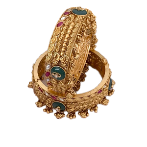 BRAZALETE DE LATÓN INDIANO, JOYERÍA TRADICIONAL Y DE MODA, BAÑADO EN CÓPPER ANTIGUO Y ORO - Product Image 1