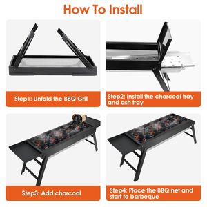 Griglia BBQ Portatile in Acciaio Inox con Design Hibachi Pieghevole per Campeggio e Cucina all'Aperto - Product Image 6