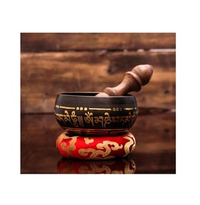 Cuenco tibetano místico de latón, herramienta tradicional de meditación para yoga, terapia de sonido, curación, relajación, armonía espiritual - Product Image 4