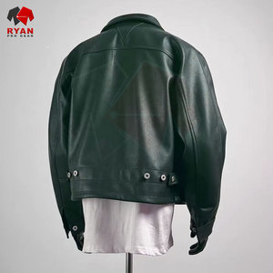 Veste en cuir pour homme de haute qualité, marque personnalisée, couleur unie, design moderne, services OEM ODM - Product Image 6