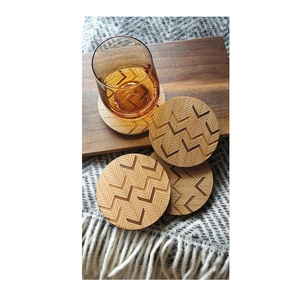 Juego de posavasos de bambú ecológico para bebidas frías y calientes, elegante protección para la mesa de oficina - Product Image 3