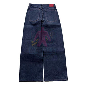 กางเกงยีนส์ทรงหลวมผู้ชายคุณภาพสูง น้ำหนักเบา ติดกระดุม สีพื้น ผ้าฝ้าย 100% ขายดีสำหรับผู้ใหญ่ - Product Image 2