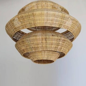 Natural Handmade Rattan Lampshade Eco-Friendly Luxury Customizable Modern Ceiling Light Shade Durable Lightweight Sustainable - Product Image 1