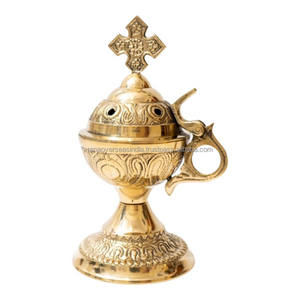 ชุดเต็มของเตาเผาเครื่องหอมอินเดียทำมือ-เตาเผาน้ำหอมไม้จันทน์หอมทองเหลืองสำหรับฤดูใบไม้ร่วง - Product Image 1