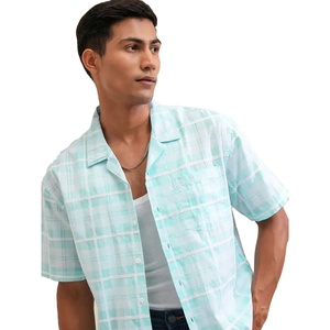 Chemise à manches courtes pour homme, style premium, dernier design, à carreaux, boutonnée, avec poche, décontractée, pour l'été, style USA. - Product Image 3
