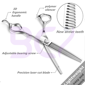 Buen Proveedor, Tijeras de Peluquería de Acero Inoxidable de Alta Calidad de 6.5 Pulgadas con Tornillo de Tensión Ajustable para Estilistas de Salón - Product Image 3