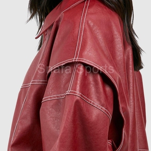 Custom logo Best Price Durable New Style Women Leather Jacket WindProof Custom made logo Leather Jackets For Sale in low price - Product Image 6