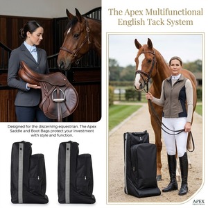 2 Pcs Equestrian Boot & <b>Hat</b> <b>Bag</b> Tall Boot Black Storage <b>Bag</b> for Men Cowboy Shows Competition Travel Storing Helmet, Horse Whip - Product Image 3
