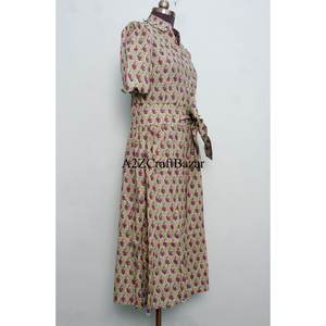 Robe longue en pur coton, imprimé floral gothique, été, douce, lavable, écologique, confortable, tenue de jour, style bohème, tenue de plage, sexy, robe unique - Product Image 5