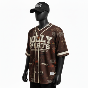Camiseta de béisbol para hombre, ligera, de poliéster con paneles de malla, estilo personalizado con logo, 100% algodón, corte holgado, estampada. - Product Image 4