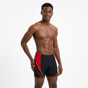 <b>Men's</b> Black <b>Red</b> Color Blocked Sporty <b>Shorts</b> With Side Stripe Quick Dry Elastic Waist Mid Rise <b>Short</b> <b>Shorts</b> - Product Image 3