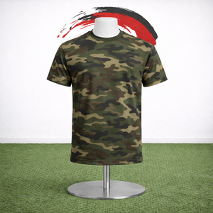Camiseta de Caza Transpirable Personalizada con Estampado de Camuflaje, Cuello Redondo, Manga Corta, para Senderismo y Camping, Talla Grande, 100% Algodón, Ropa Deportiva, Venta al Por Mayor - Product Image 1