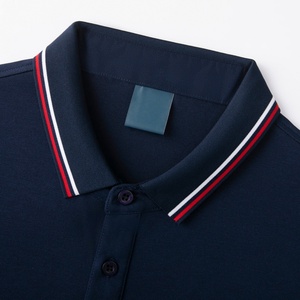 Camiseta de Hombre de Alta Calidad de 180g, Cuello Alto, Tejido Sólido, 100% Algodón, Antiarrugas, con Bolsillo y Logotipo Personalizado para Golf y con Solapa - Product Image 3