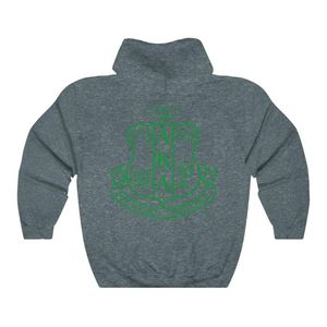   เสื้อฮู้ดดี้สีเขียวพิมพ์ลาย Green Crest ผ้าฟลีซแบบสวม Unisex เสื้อสเวตเชิ้ตสมาคมนักศึกษากรีก รับผลิตแบบ OEM ODM - Product Image 2