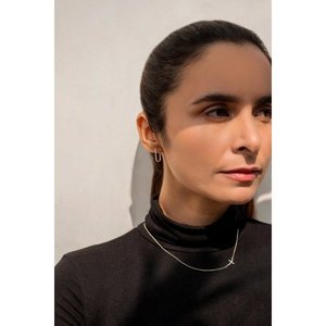 14K Gold Designer Diamond Clip Hoop Earrings - Product Image 3