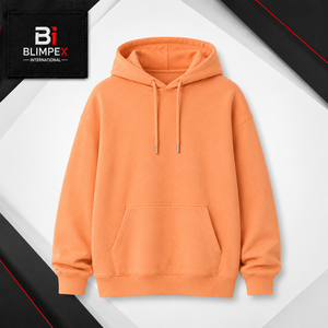 Heavy Weight 100% Cotton Customized Men's Winter Fleece Hoodie Zipper Pullover Terry Drop Shoulder Plain <b>Log</b> - Product Image 2