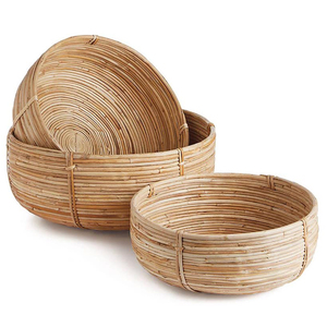 Cesta de Almacenamiento Tejida a Mano de Bambú y Ratán, Estilo Rústico, Personalizable, Ecológica, Organizador para Cocina y Lavandería, Venta Caliente - Product Image 5