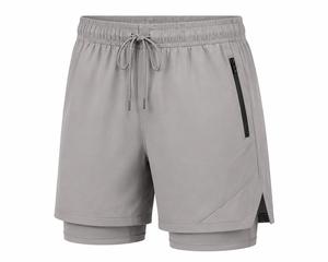 Shorts Bermuda Gris en Polyester pour Homme, Taille Mi-Haute, Cordon de Serrage, Séchage Rapide, Écologique, Imperméable, Style Sportif avec Poche Zippée - Product Image 6