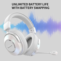 Casque sans fil supra-auriculaire LDON F09 avec écran numérique 5.3, éclairage RGB, transducteur dynamique et coussinets en cuir protéiné