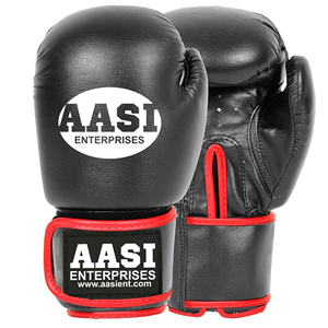 Guantes de boxeo de cuero de vaca genuino de 10 onzas Guantes de patada con correa impresa hechos a mano - Product Image 4