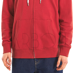 Sudadera con capucha de algodón polar roja, ligera y cómoda, con cremallera completa, de buena calidad, la más reciente, a precio de mayorista. - Product Image 6