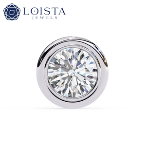 LOISTA ต่างหูเพชรทองคำขาวทรงกลมเจียระไนแบบบริลเลียนท์สี D ธรรมชาติ ได้รับการรับรองจาก GIA สไตล์คลาสสิกสำหรับทุกเพศ - Product Image 2