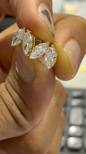 ต่างหูเพชรทรงมาร์คีส์เพาะเลี้ยงในห้องปฏิบัติการ, ต่างหูเพชรทองคำ 14K, เครื่องประดับเจ้าสาวสไตล์มินิมอล, ของขวัญสำหรับเธอ - Product Image 4