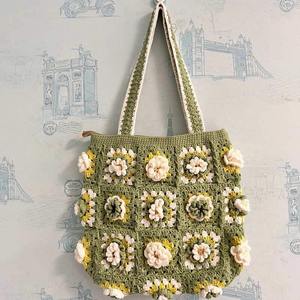 Sac fourre-tout en coton fait main au crochet pour femme, durable, idéal pour le shopping et l'usage quotidien, disponible à la vente – Exportateur indien - Product Image 4