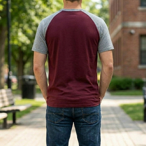 High Quality Men Cotton <b>T</b>-<b>Shirt</b> 180gsm Oversized <b>Raglan</b> <b>Sleeve</b> Custom Logo Streetwear Casual Fashion Summer Wear Pakistan Manufa - Product Image 5